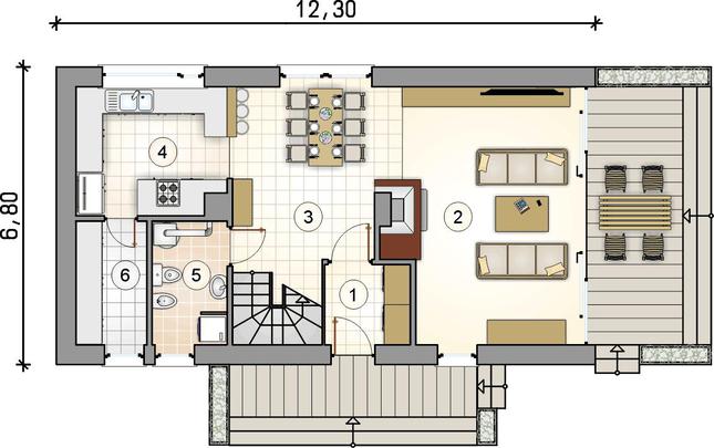 Rzut parteru lustro POW. 0,0 m²