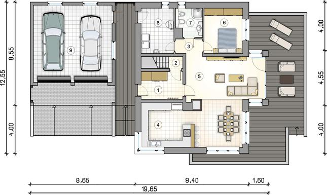 Rzut parteru lustro POW. 0,0 m²