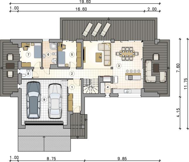 Rzut parteru lustro POW. 0,0 m²