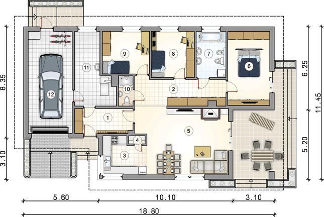 Rzut parteru lustro POW. 0,0 m²