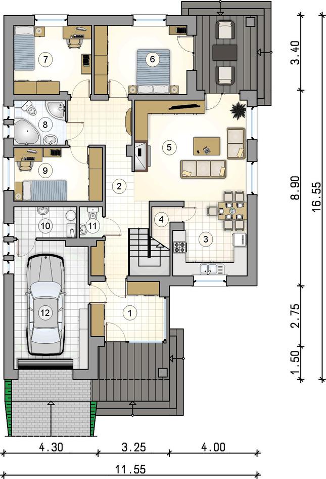 Rzut parteru lustro POW. 0,0 m²