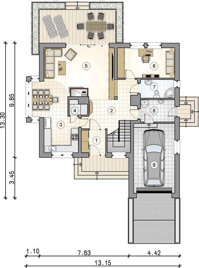 Rzut parteru lustro POW. 0,0 m²