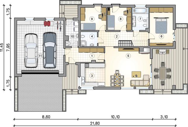 Rzut parteru lustro POW. 0,0 m²