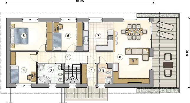 Rzut parteru lustro POW. 0,0 m²