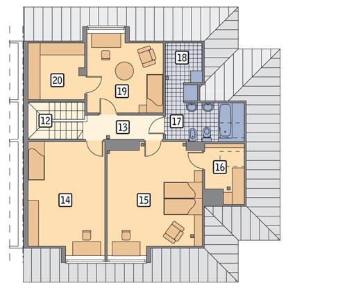 Rzut poddasza POW. 96,5 m²