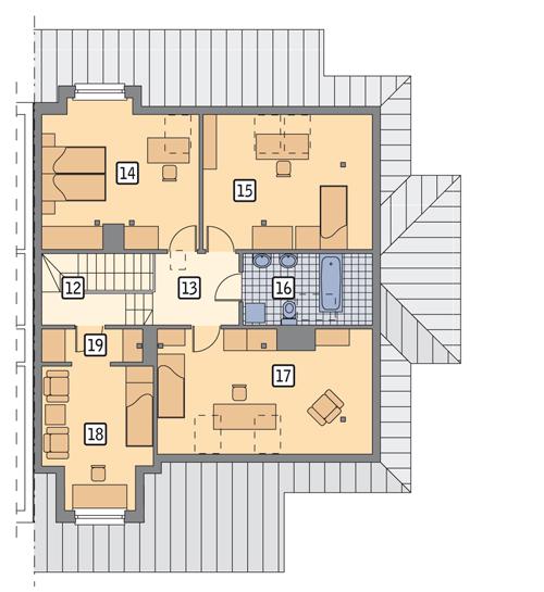 Rzut poddasza POW. 102,0 m²