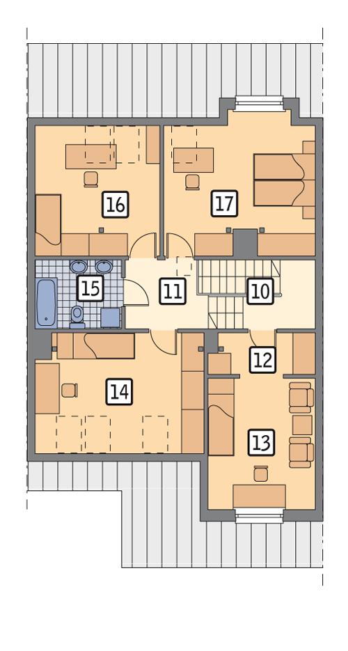 Rzut poddasza POW. 90,7 m²