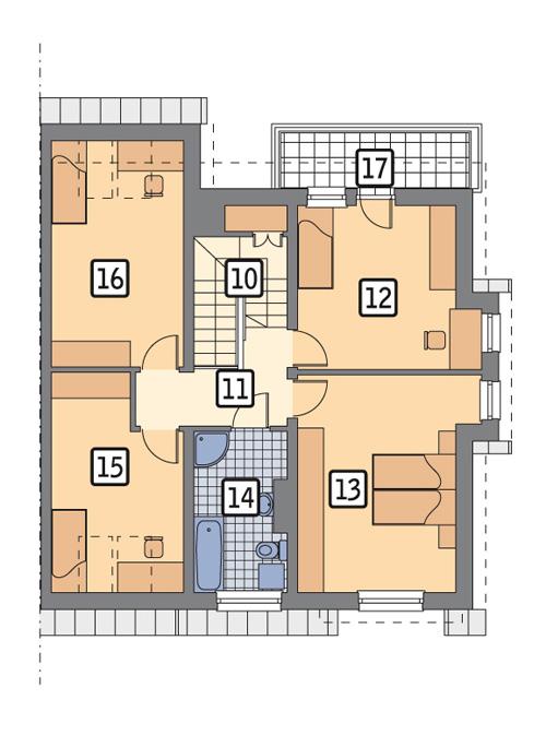 Rzut poddasza POW. 87,7 m²