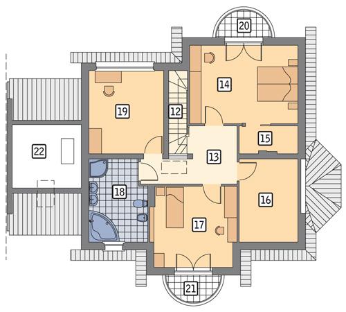 Rzut poddasza POW. 107,2 m²