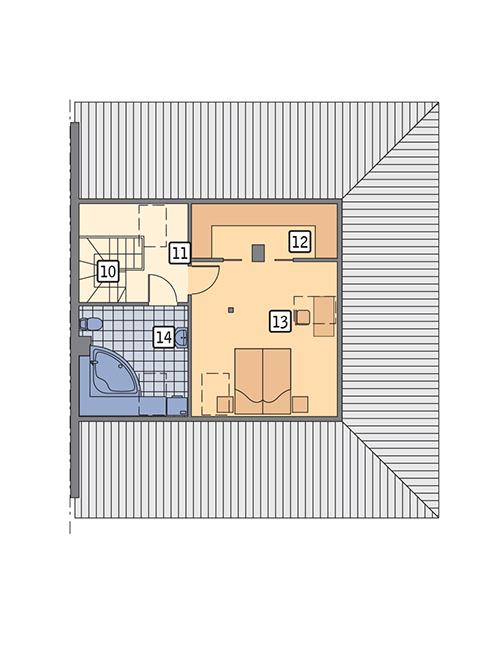 Rzut poddasza POW. 45,5 m²