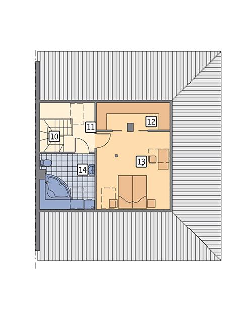 Rzut poddasza POW. 45,5 m²