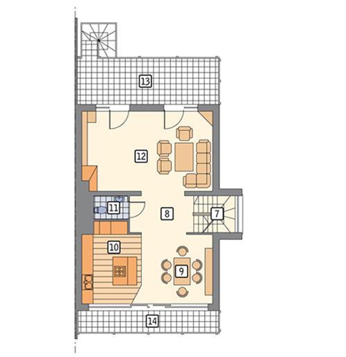 Rzut piętra POW. 95,2 m²