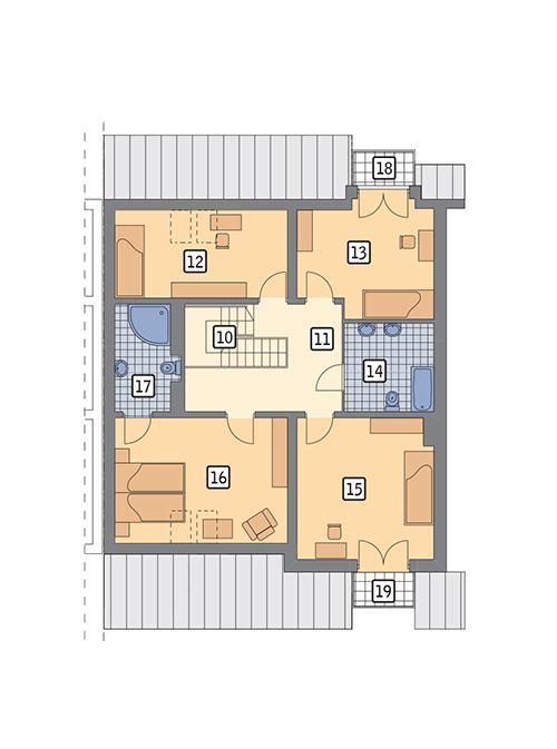 Rzut poddasza POW. 114,8 m²