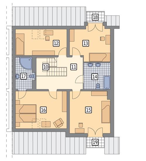 Rzut poddasza POW. 114,8 m²