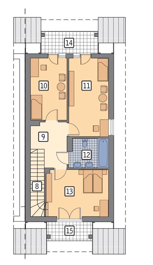Rzut poddasza POW. 62,6 m²