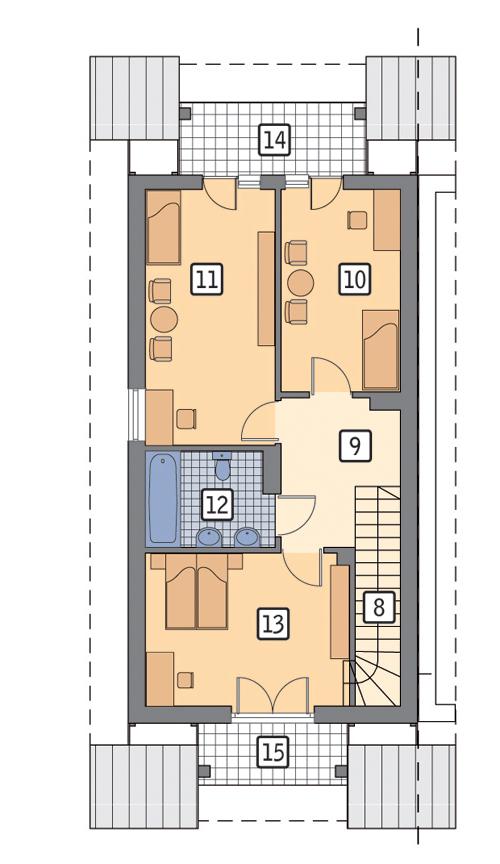 Rzut poddasza lustro POW. 62,6 m²
