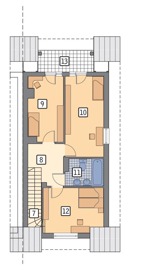 Rzut poddasza POW. 60,4 m²