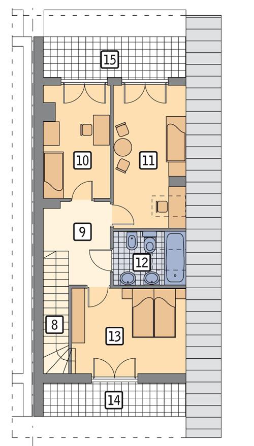 Rzut poddasza POW. 68,1 m²