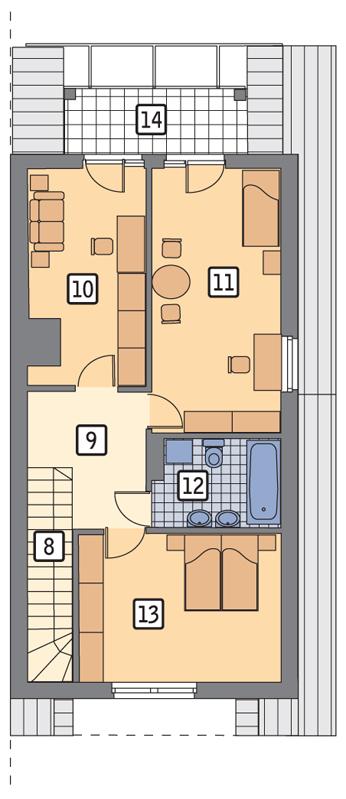 Rzut poddasza POW. 60,0 m²