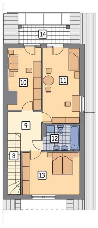 Rzut poddasza POW. 60,0 m²