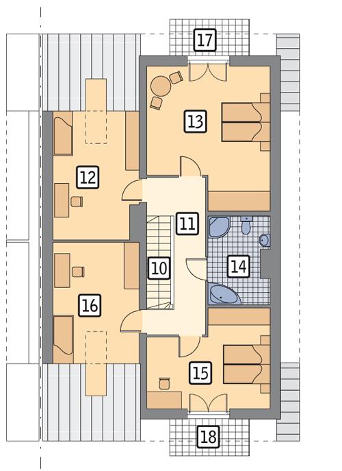 Rzut poddasza POW. 104,5 m²