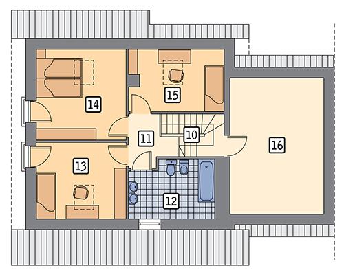 Rzut poddasza POW. 74,9 m²