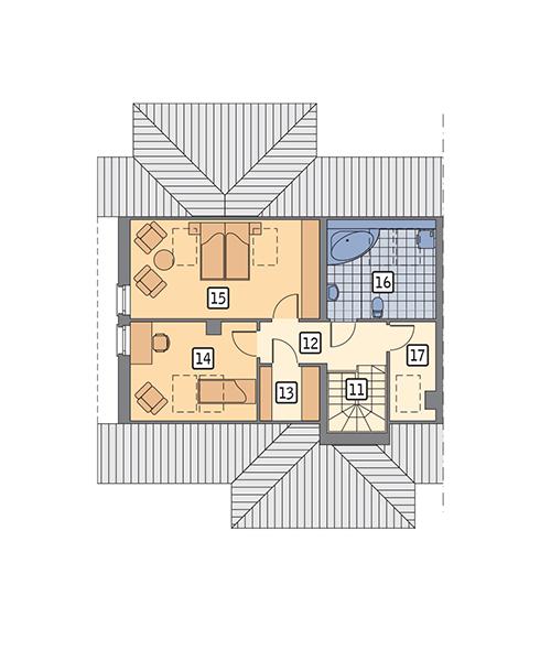 Rzut poddasza POW. 65,9 m²