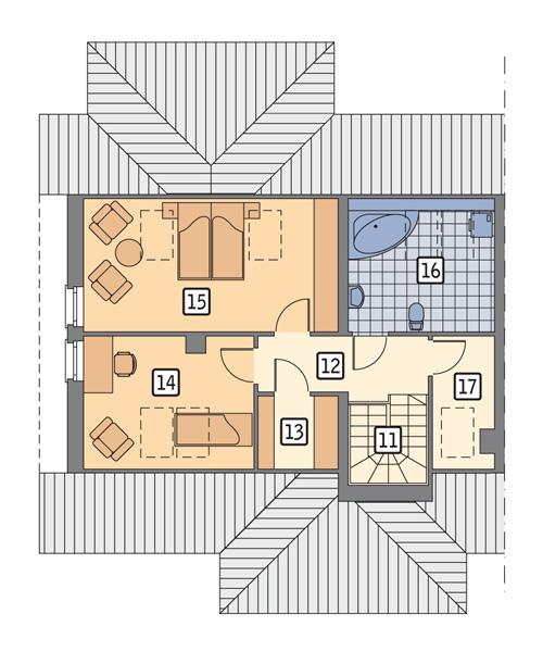 Rzut poddasza POW. 65,9 m²