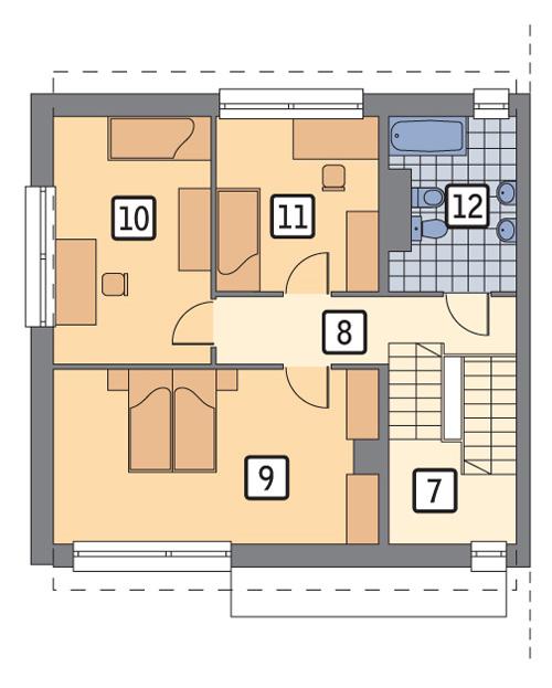 Rzut piętra POW. 64,9 m²