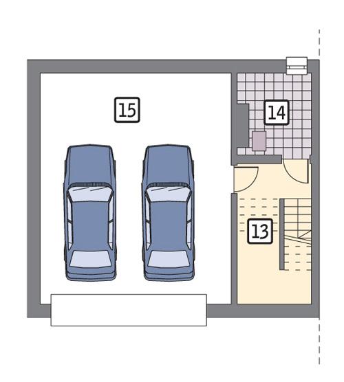 Rzut piwnicy POW. 61,2 m²