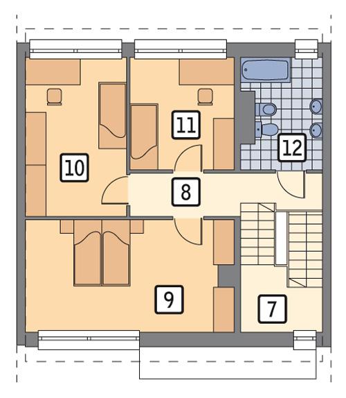 Rzut piętra POW. 64,9 m²