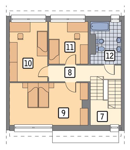 Rzut piętra POW. 64,9 m²