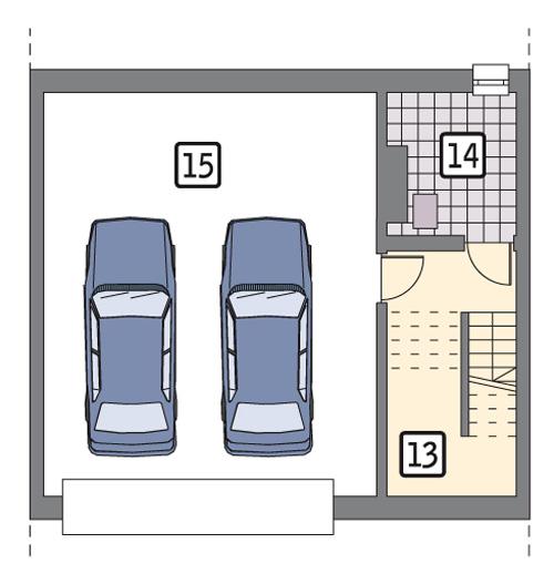 Rzut piwnicy POW. 61,2 m²