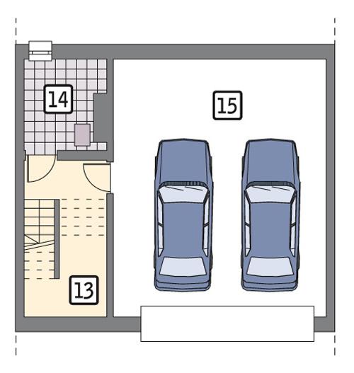 Rzut piwnicy lustro POW. 61,2 m²