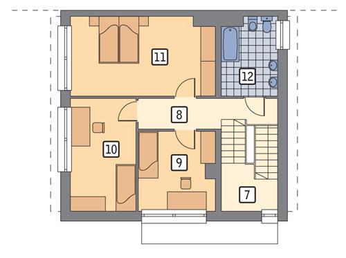 Rzut piętra POW. 64,7 m²