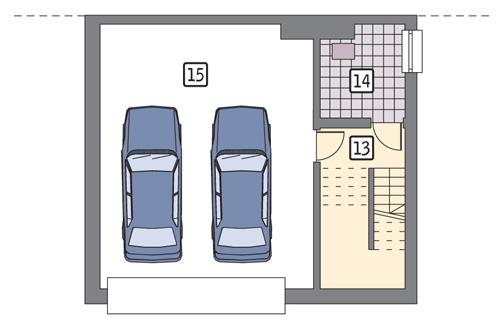 Rzut piwnicy POW. 61,1 m²