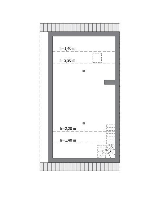 Rzut poddasza lustro: do indywidualnej adaptacji (45,1 m2 powierzchni użytkowej)