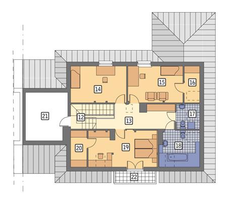 Rzut poddasza POW. 114,1 m²
