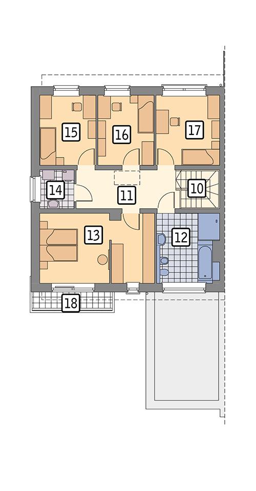 Rzut piętra POW. 84,2 m²