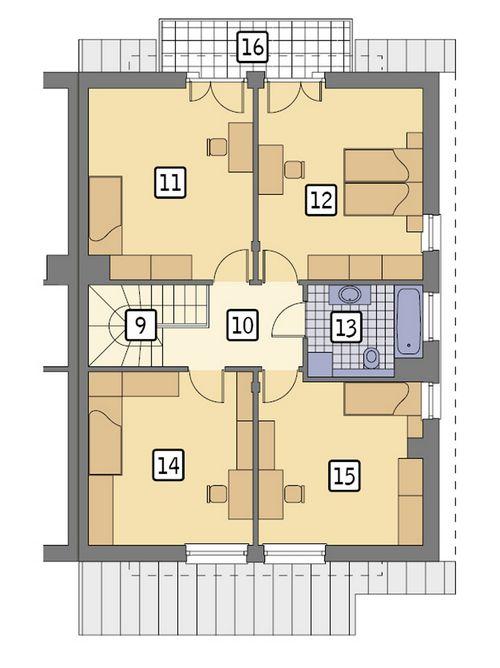 Rzut poddasza POW. 91,5 m²