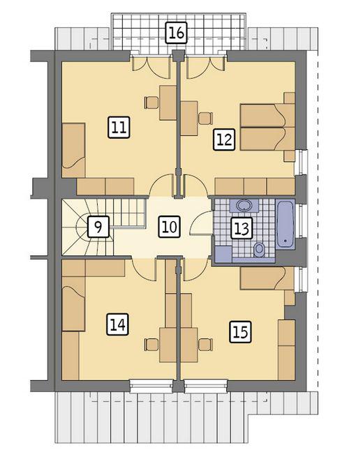 Rzut poddasza POW. 91,5 m²