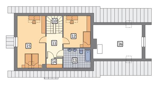 Rzut poddasza POW. 86,9 m²