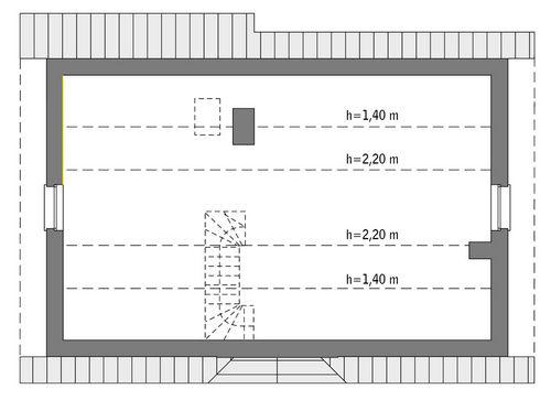 Rzut poddasza: do indywidualnej adaptacji (28,8 m2 powierzchni użytkowej)