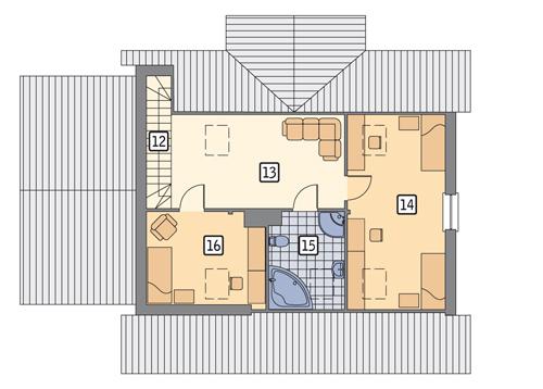 Rzut poddasza POW. 66,7 m²