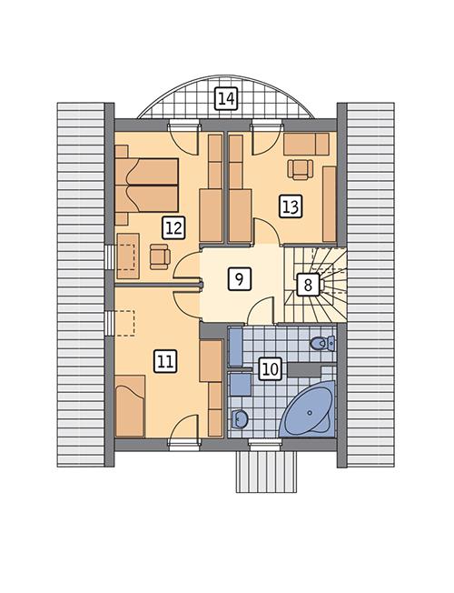 Rzut poddasza POW. 57,6 m²