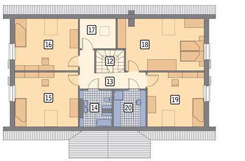 Rzut poddasza POW. 105,2 m²