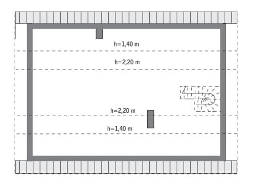 Rzut poddasza: do indywidualnej adaptacji (37,8 m2 powierzchni użytkowej)