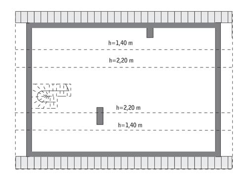 Rzut poddasza lustro: do indywidualnej adaptacji (37,8 m2 powierzchni użytkowej)