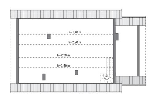 Rzut poddasza: do indywidualnej adaptacji (40,3 m2 powierzchni użytkowej)