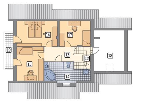 Rzut poddasza POW. 98,5 m²